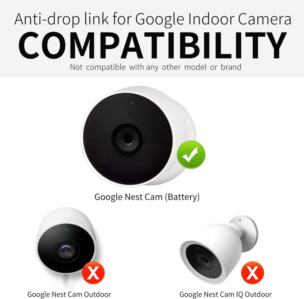 Anti-Drop and Anti-Theft Security Chain for Google Nest Cam (Battery),Extra Protection for Your Camera (Camera Not Included) (4PCS)