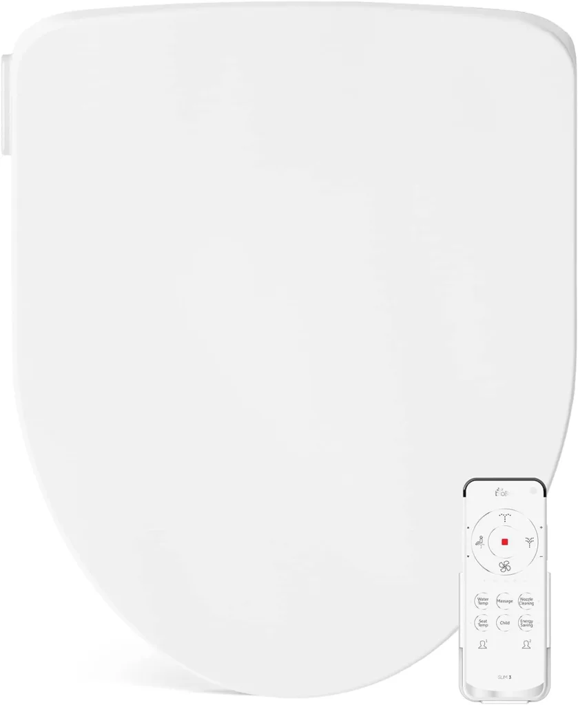 Bio Bidet by Bemis Slim Three Smart Bidet Toilet Seat, Round, White