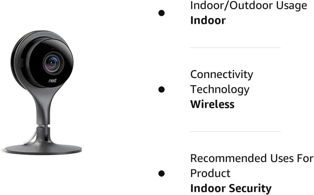 Google Nest Cam Indoor - 1st Generation - Wired Indoor Camera - Control with Your Phone and Get Mobile Alerts - Surveillance Camera with 24/7 Live Video and Night Vision (Renewed)