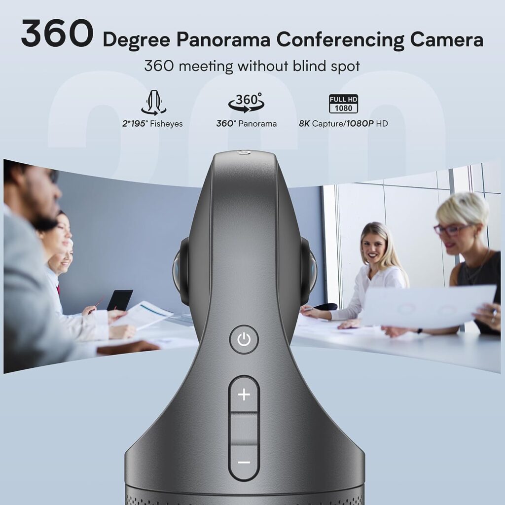 KanDao Meeting Pro(Next Gen) All-in-One Video Conference Room Camera System - 360 Degree Automatic Speaker Focus  Smart Zooming Video Call Conference Camera with Mics and Speaker, Plug  Play