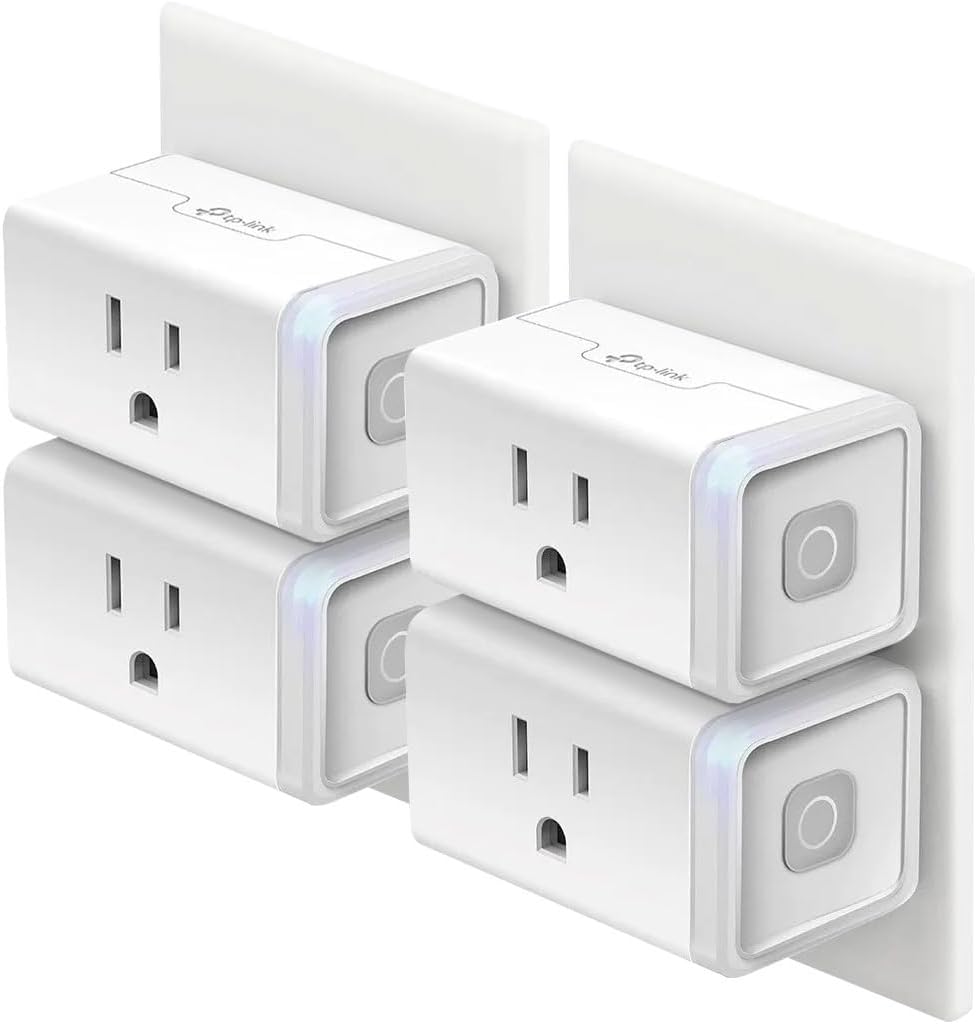 Kasa Smart Plug HS103P4, Smart Home Wi-Fi Outlet Works with Alexa, Echo, Google Home  IFTTT, No Hub Required, Remote Control, 15 Amp, UL Certified, 4-Pack, White