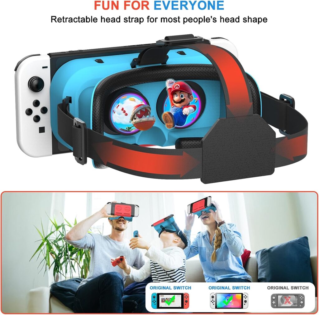 WinDrogon VR Headset, Designed for Nintendo Switch  Switch OLED Accessories for Switch VR Games, Labo VR and YouTube VR, VR Glasses with Adjustable Pupil Distance and Adjustable Switch Goggles Strap…