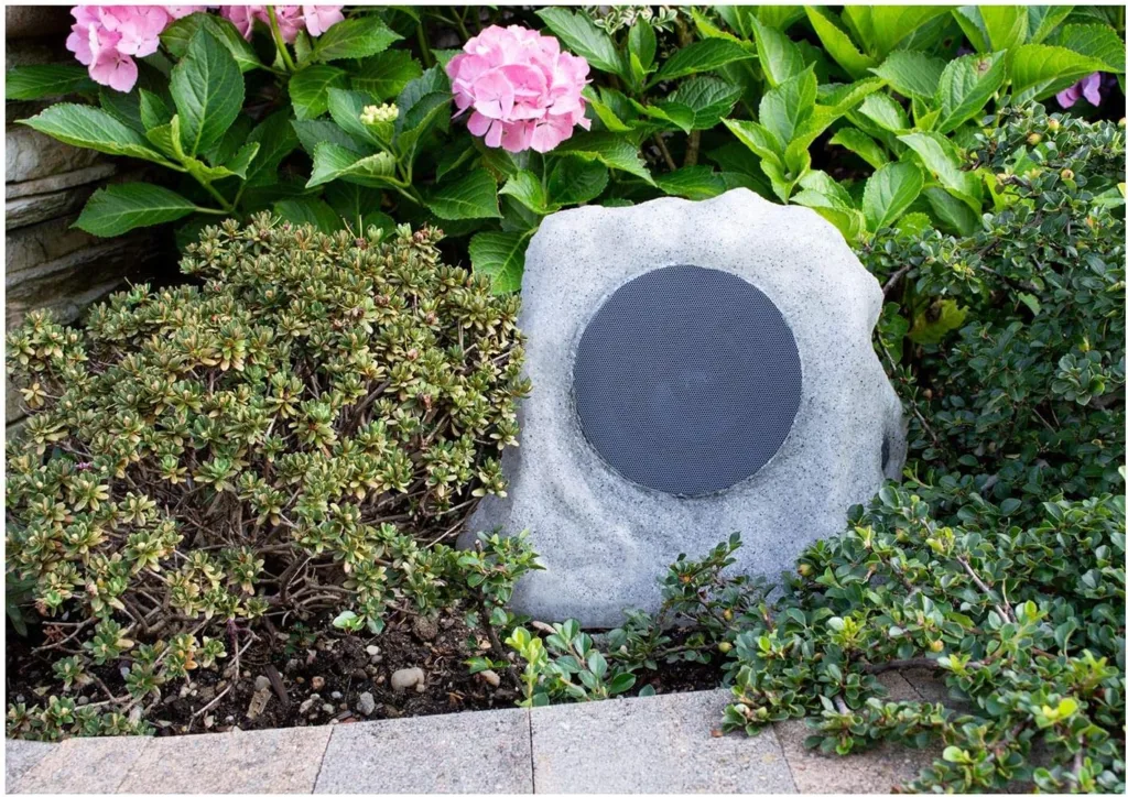 Victrola Outdoor LED Lightup Rock Speaker Single - Wireless Bluetooth Speaker for Garden, Patio | Waterproof Design, Built for All Seasons | Rechargeable Battery | Wireless Music Streaming